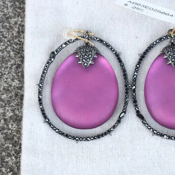 Alexis Bittar | Purple Earrings in Spiked Hoops - Picture 4 of 5